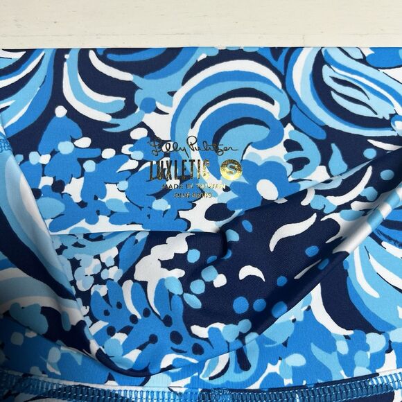 Lilly Pulitzer South Beach High Rise‎ Bike Short Luxletic Blue Athletic Small - Picture 2 of 6